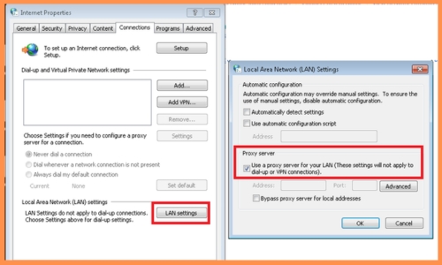 Disable network proxy through Control Panel  pc1