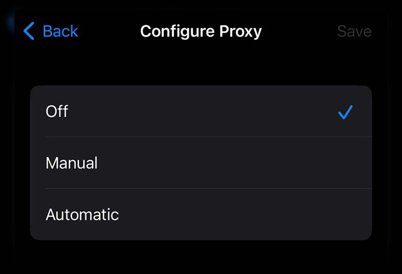 how to disable proxy on iphone