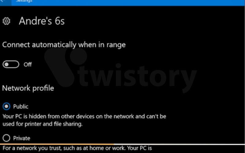 Pick the network profile you’re using.